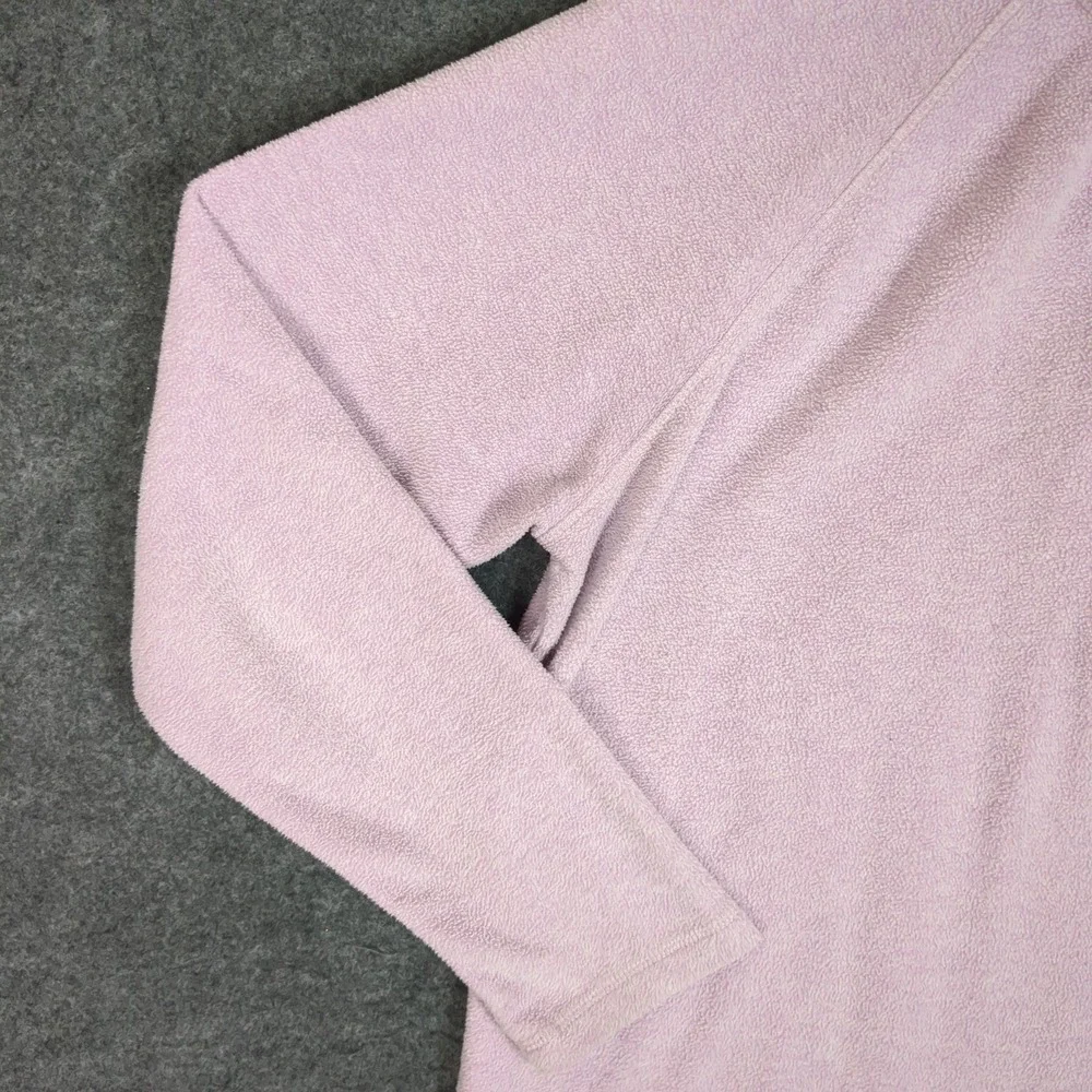 Eddie Bauer Womens Fleece Pullover 1/4 Zip Lavender Purple Mock Neck Size L